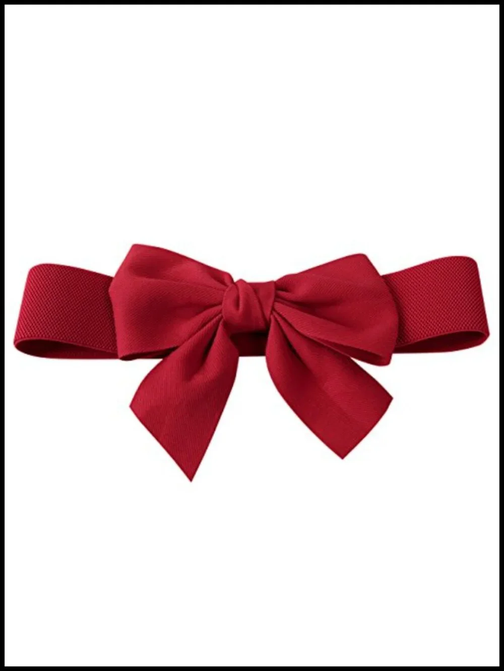 Wide Elastic Stretchy Belt with Vintage Bowknot PU Leather